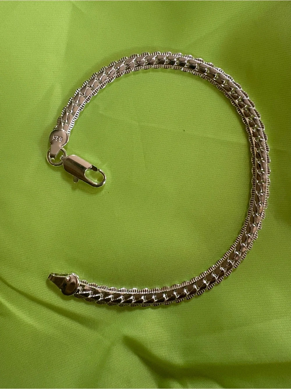 .926 Silver Cuban link bracelet 7.5 inch
